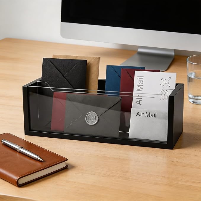 Mail Organizer with Clear Acrylic Dividers - Image 8