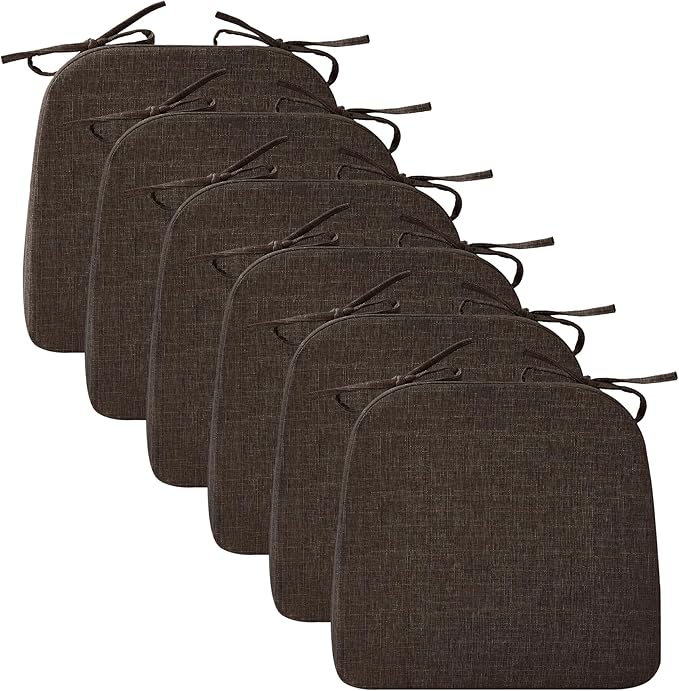 Ruqmuis Chair Cushions for Dining Chairs, D-Shaped Chair Pads by Ruqmuis