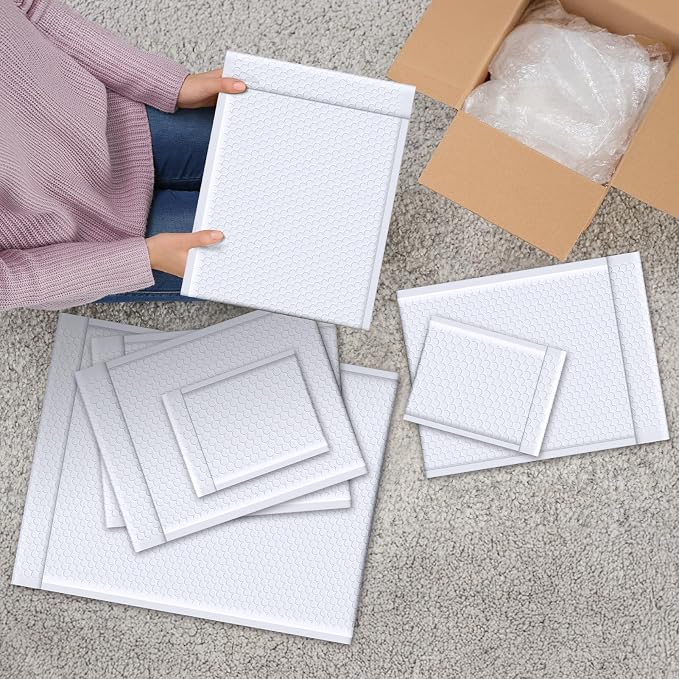 Fuxury White Bubble Mailers 9.5x14.5" 25 Pack Large Opaque Padded Envelopes | - Image 9