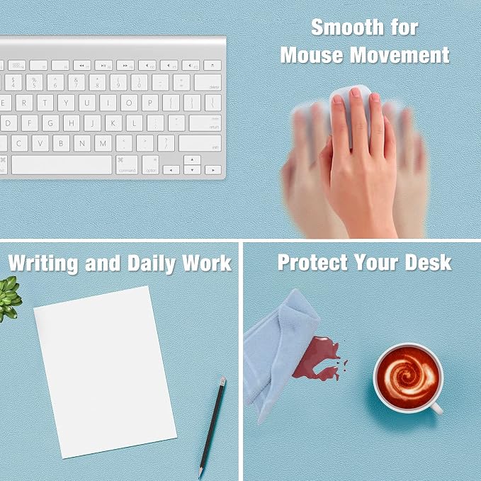 Hsurbtra Desk Pad, 35.5" x 17" PU Leather Desk Mat, XXL Extended Mouse Pad - Image 4
