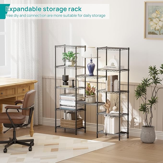 SINGAYE 6 Shelves Bathroom Organizers and Storage Shelf Wire Closet Metal - Image 6
