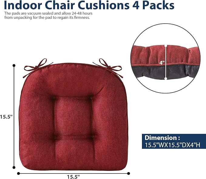 IASEAHK Chair Cushions for Dining Chairs, Seat Cushions for Kitchen Chairs - Image 2