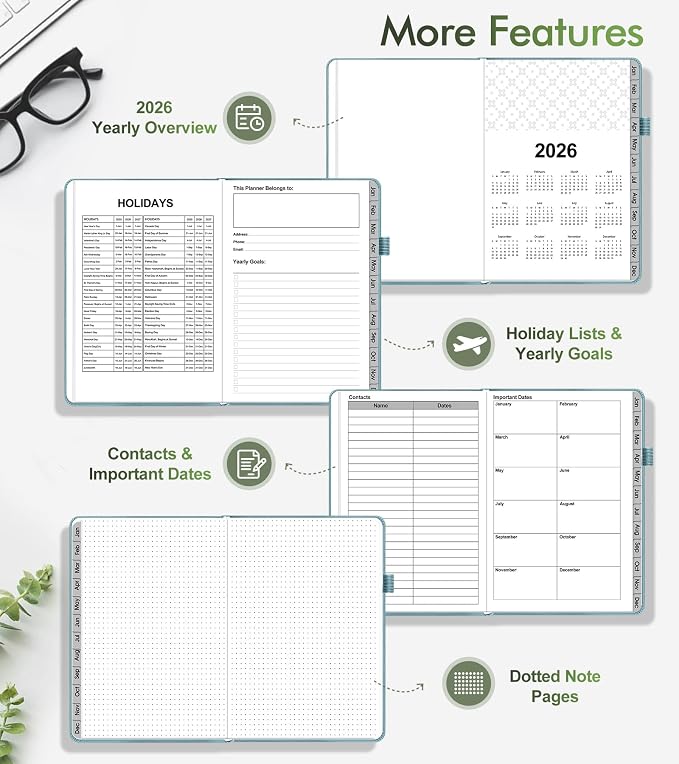 2026 Weekly & Monthly Planner, 12 Months Hardcover Planner from January 2026 - Image 6