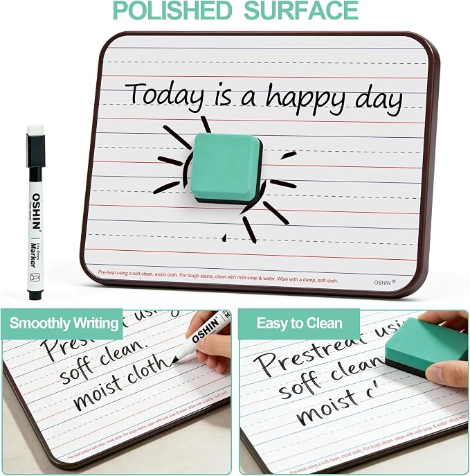 12 Pack Small White Boards, Teacher School, Include 12 Markers, 12 Erasers - Image 5