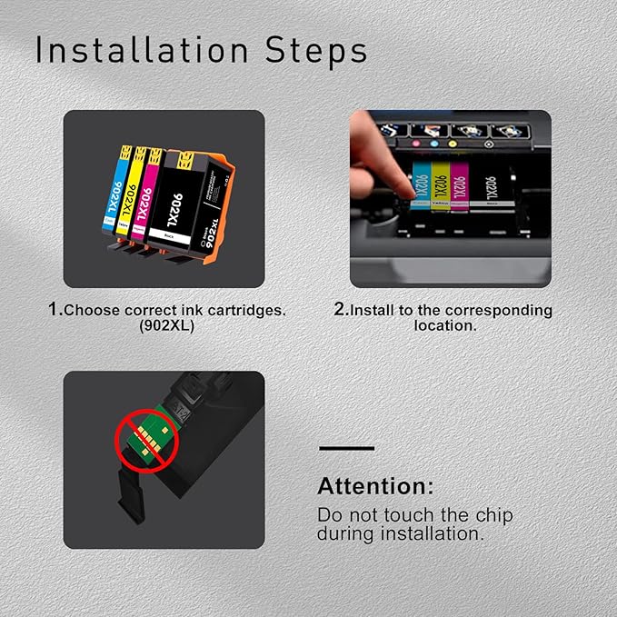 902XL Ink Compatible Ink Cartridge Replacement for 902 XL 902XL (4 Combo Pack) to use with Officejet Pro 6978 6968 6974 6975 6960 Officejet 6951 6954 6956 6958 Printers-DeskLoop Office