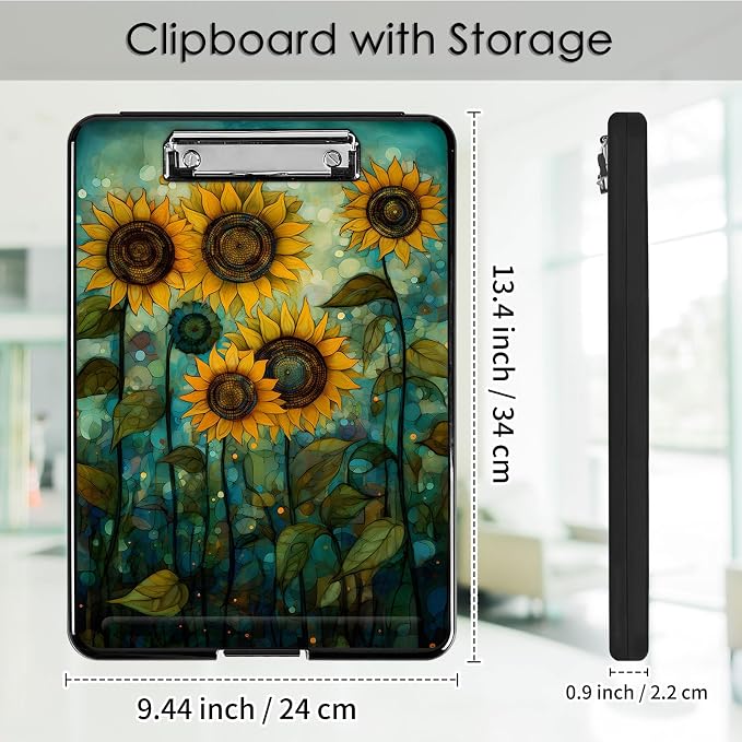 Clipboard with Storage, Office Supplies Nursing Clipboards Folder with Pen - Image 2