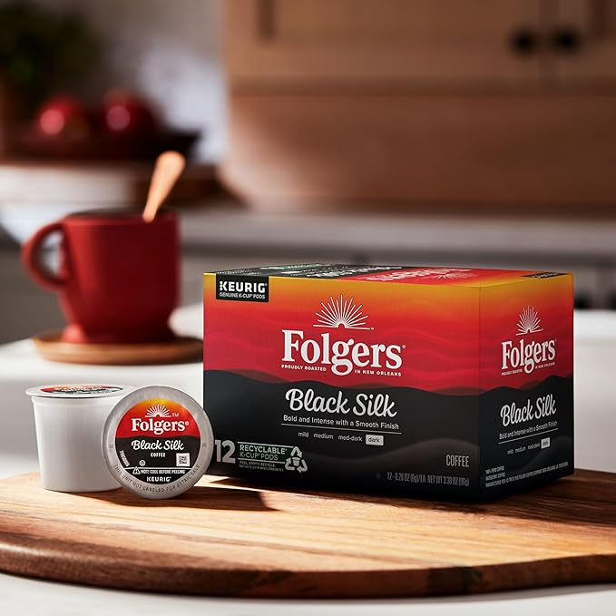 Folgers Black Silk Dark Roast Coffee, 72 Keurig K-Cup Pods-DeskLoop Office