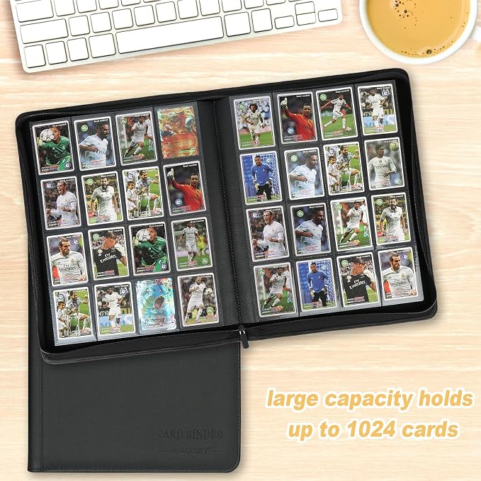 16-Pocket Business Card Binder holds 1024 Cards, Premium Diamond PU Leather - Image 4