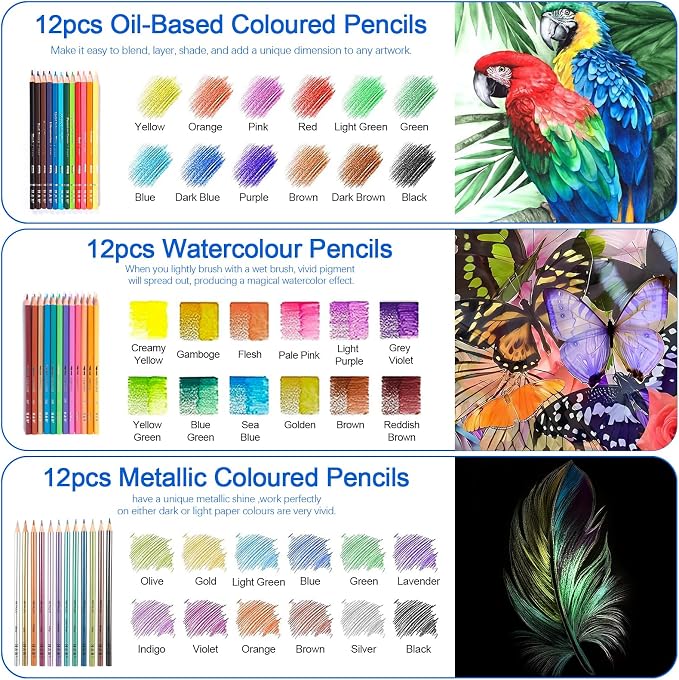 H & B Art Supplies, 72 Pack Drawing Supplies - Image 3