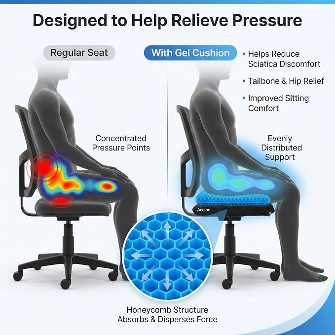 Extra Thick Large Pure Gel Seat Cushion - Image 4