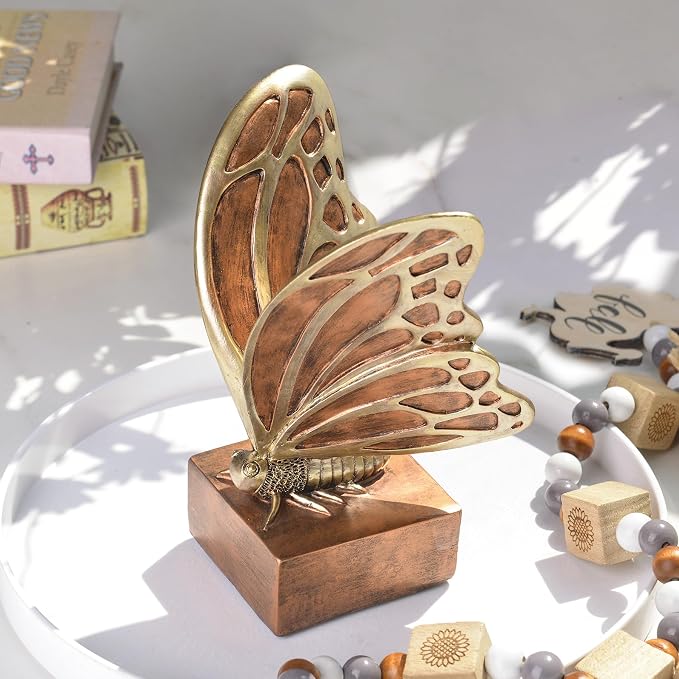 Vintage Brown Butterfly Bookends, Resin Book Ends - Image 7