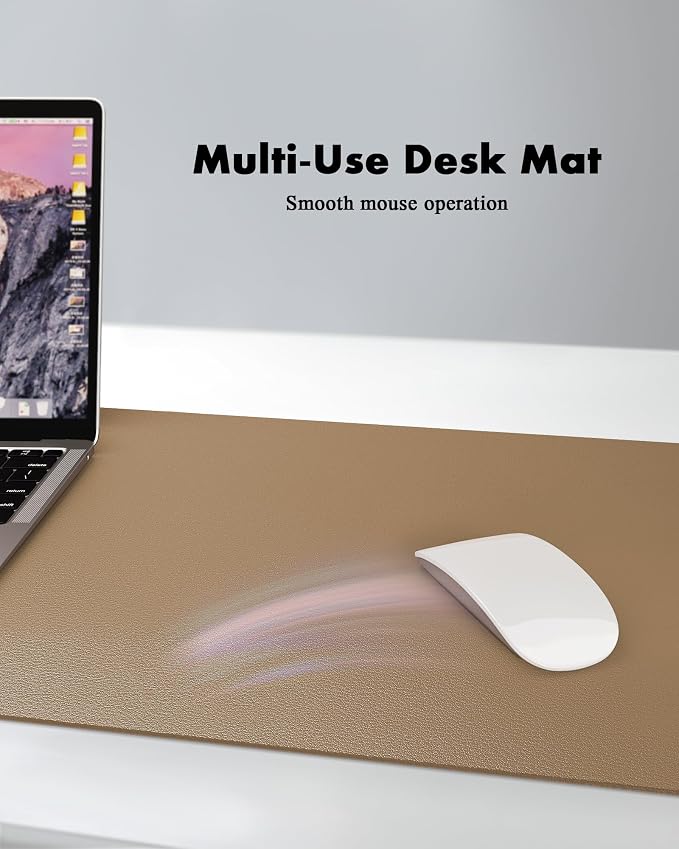 YSAGi Double-Sided Desk Pad, Leather Desk Mat, Eco Cork Desk Pad Protector - Image 5