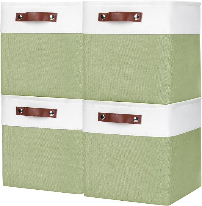 Bagnizer Collapsible Fabric Storage Cubes 11x11 Cube Storage Bins, 4 Pack by Bagnizer