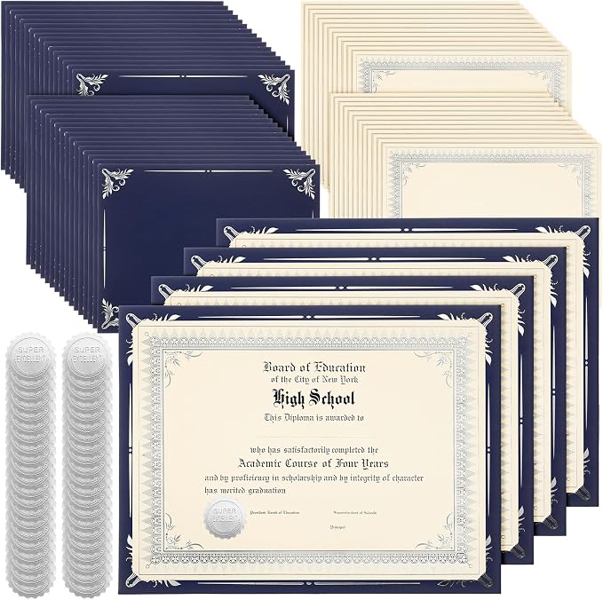 Fainne 100 Sets Certificate Paper Kit Single Sided Awards Holder by Fainne