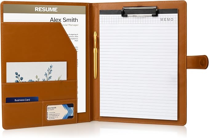 Professional Padfolio with Notepad Included | Faux Leather Portfolio Folder by Unknown