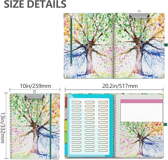 Clipboard Folio with Notepad for Letter Size, 5 Extra Folders with Storage 10 - Image 6
