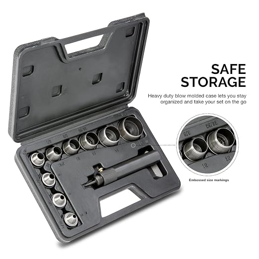 NEIKO 02614A Interchangeable Large Hollow Hole Punch Tool Set, 10 Piece - Image 5