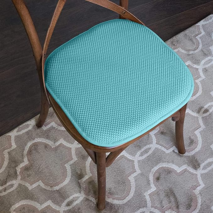 Sweet Home Collection Chair Cushion Memory Foam Pads Honeycomb Pattern Slip Non - Image 5