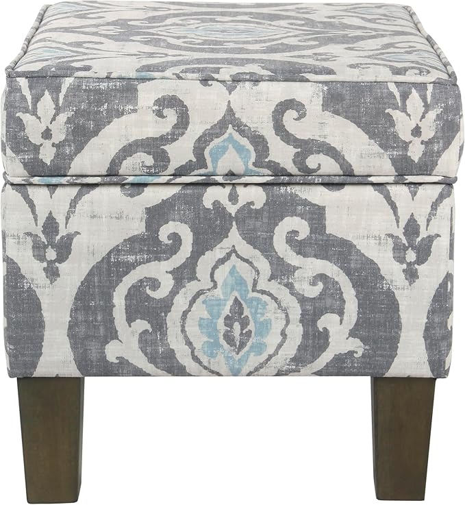 Home Decor | Dinah Collection Modern Storage Ottoman | Ottoman with Storage for Living Room & Bedroom(Blue Slate)-DeskLoop Office