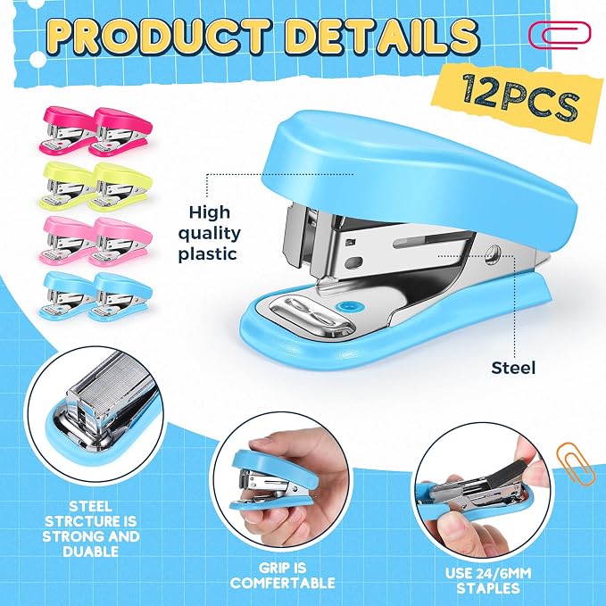 Ctosree 12 Pcs Mini Stapler Bulk - Image 2