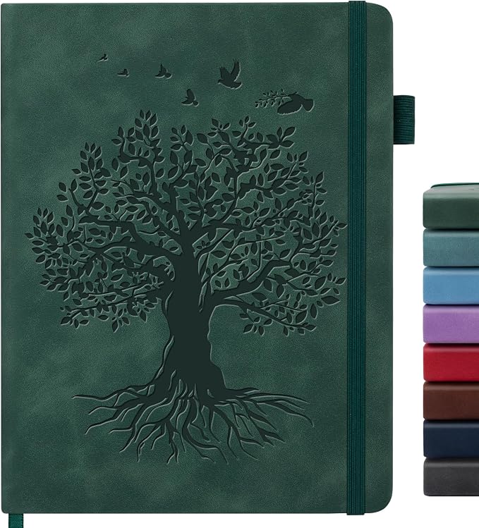 Lined Journal Notebook for Women Men, A4 Hardcover Leather Journals for Writing by ALKALO