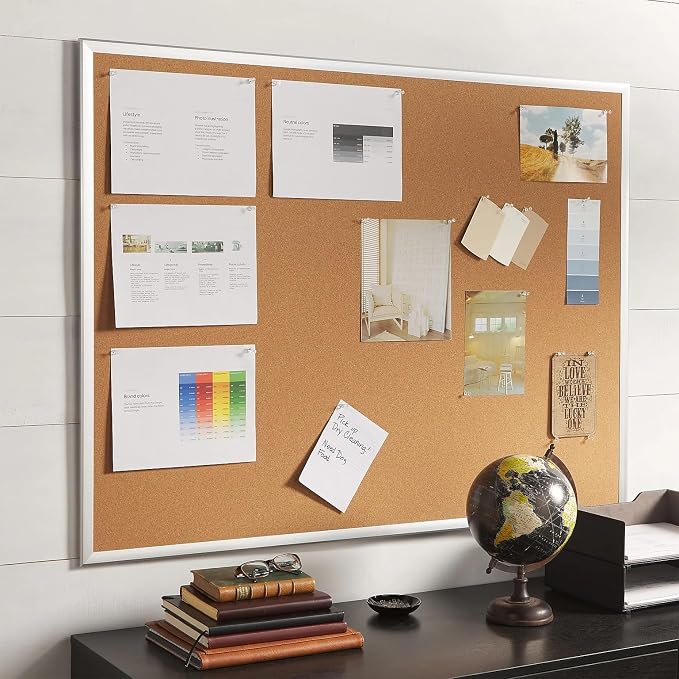 Staples Cork Bulletin Board, Aluminum Frame, Wall Mounted - Image 5