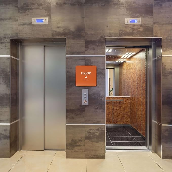 Black ADA Floor 4 Sign with Braille – Made from Durable Acrylic and Ready to - Image 5
