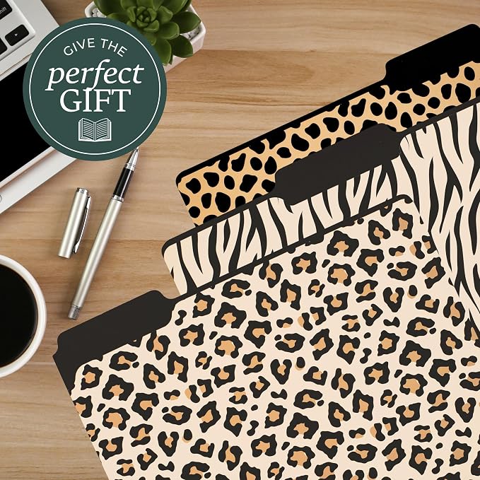 Steel Mill & Co. Set of 9 File Folders Decorative, Leopard | Thick Sturdy File - Image 4