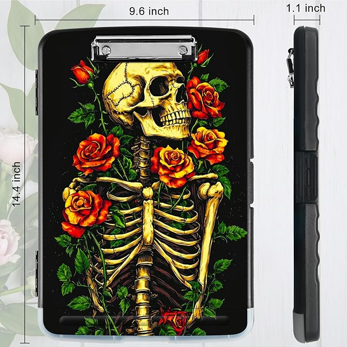 Skull Red Rose A4 Clipboard - Image 3