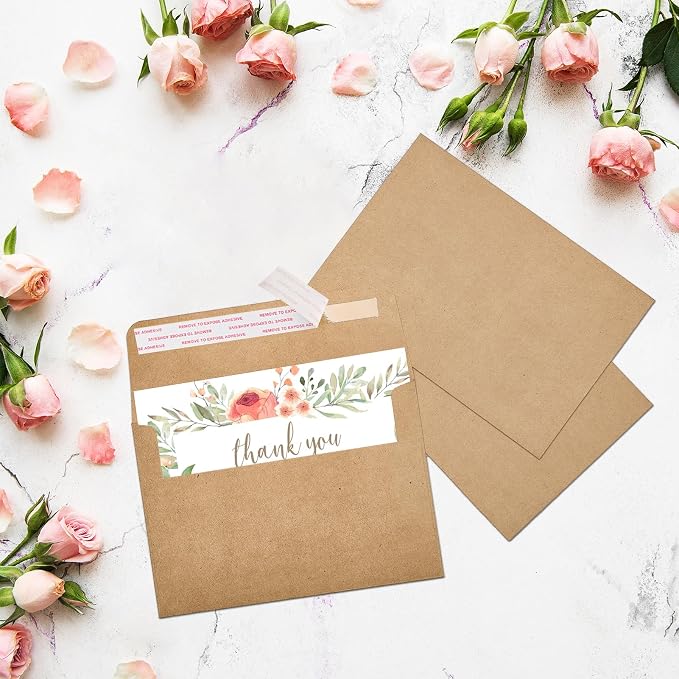 ACSTEP 100Pack A4 Envelopes 4-1/4 X6-1/4 Inch Self Seal Brown Kraft 4X6 - Image 7