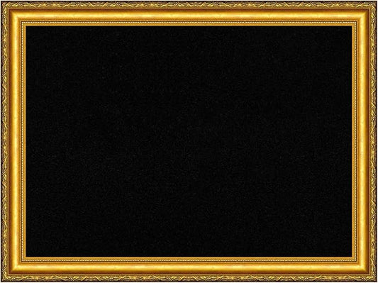 Amanti Art Black Cork Board for Wall, 24x32 Vision Board with Gold Wood Frame, Medium Corkboard Office Decor for Home Organization, Traditional Corkboard Pinboard to display items for home-DeskLoop Office