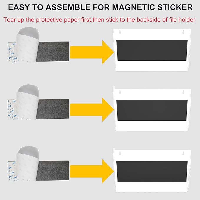 3 Pockets Magnetic File Holder for File Cabinets, Refrigerator, Magnetic Paper - Image 5