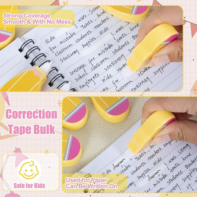 24 PCS Back to School Correction Tape Pencil Style Correction Tape Mini White - Image 2