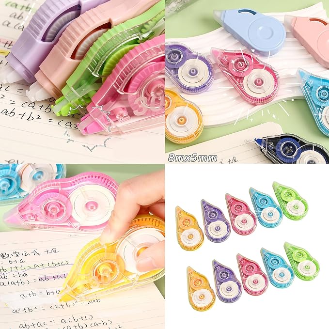 10Pcs Correction Tape Roller 8mx5mm Quick Dry White Out Correction Tape Total - Image 2