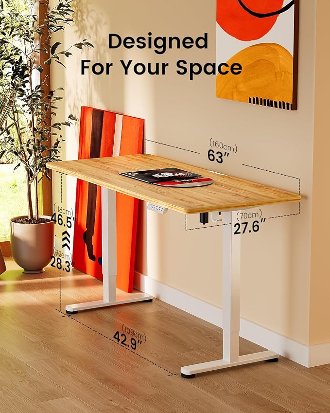 ErGear Height Adjustable Electric Standing Desk, 63 x 28 Inches Sit Stand up - Image 3