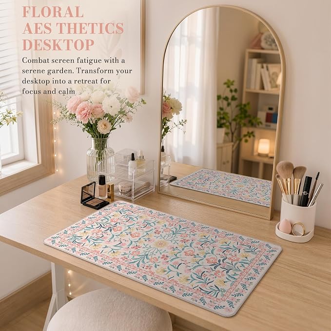 iCasso Pink Aesthetic Flower Mouse pad - Image 6