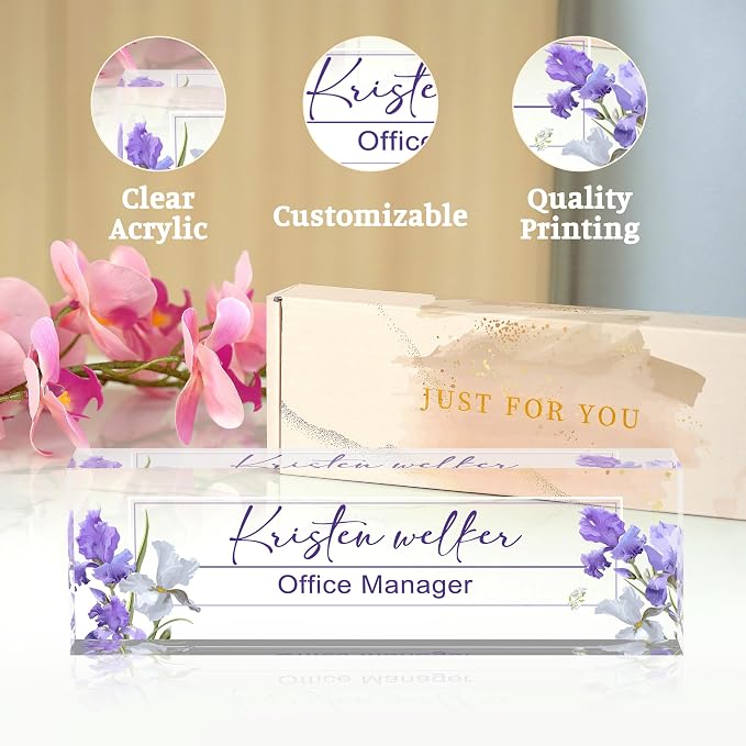 Name Plate for Desk Desk Name Plate Personalized, Office Desk Decor for Women & - Image 6