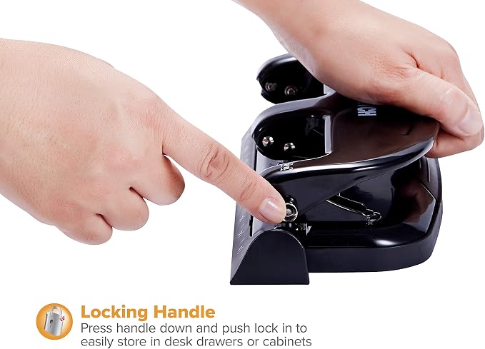 Bostitch Office EZ Squeeze 20 Sheet Standard 3 Hole Punch, Metal Construction - Image 4