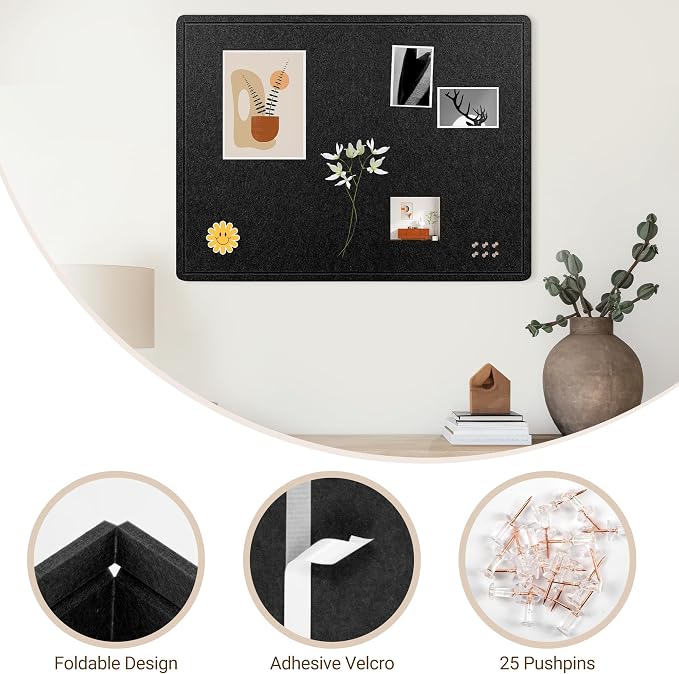 AKTOP Large Bulletin Board, Decorative CorkBoard Photo Display Board - Image 6