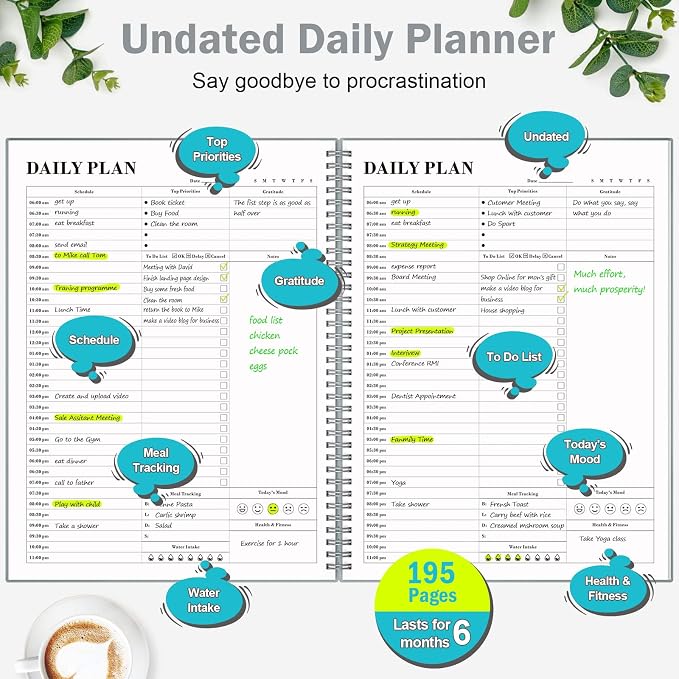 Planner Undated, Asten Daily Planner Agenda - Image 2