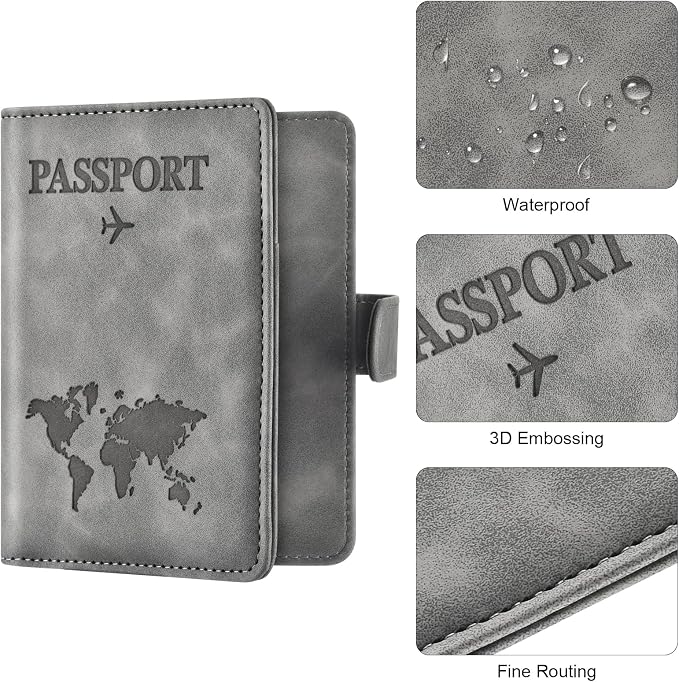 Eoehro Passport Holder for Travel Essentials, Passport Wallet Cover Case for - Image 5
