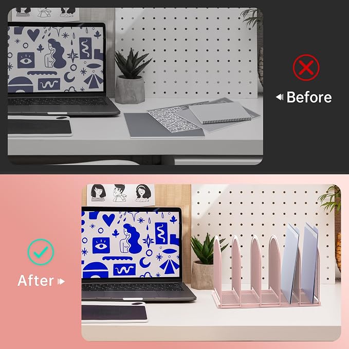 SUPEASY File Organizer for Desk, 5-Section Mesh Desk Organizer, Vertical File - Image 7
