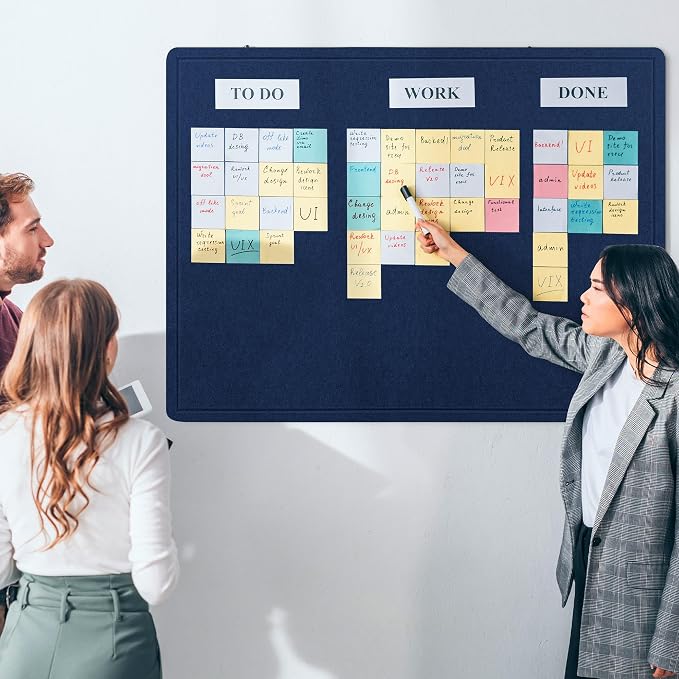 AKTOP Cork Bulletin Board 36" x 48", Large Foldable Felt Notice Pin Board - Image 8