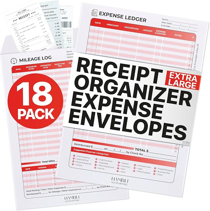 Extra Large Receipt Envelope & Receipts Organizer by Hambli