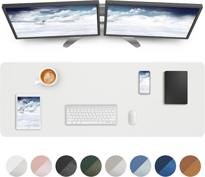 Leather Desk Pad Protector, Mouse Pad, Office Desk Mat, Non-Slip PU Leather by AFIING