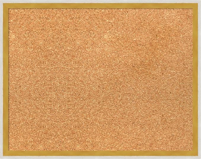 Amanti Art Natural Cork Board for Wall, 15x19 Vision Board with White Frame, Small Corkboard Office Decor for Home Organization, Modern Corkboard Pinboard to Display Items for Home Organization in-DeskLoop Office