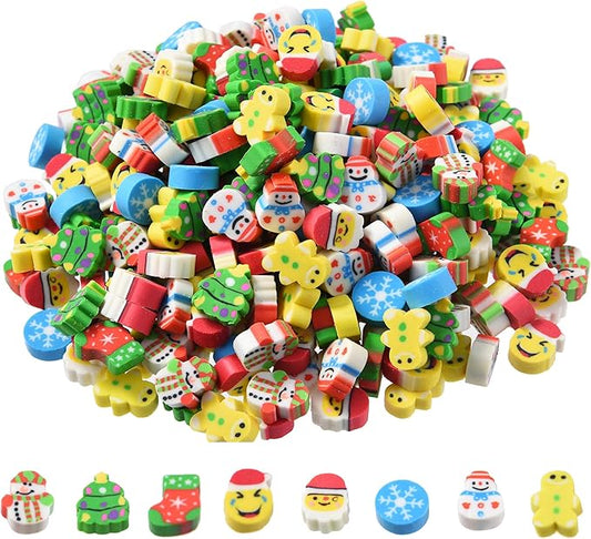 320pcs Mini Christmas Erasers for Kids Bulk, Cute Small Erasers for Christmas Party Favors Goodie Bags Stuffers Stocking Stuffers Holiday Gifts Classroom Rewards-DeskLoop Office