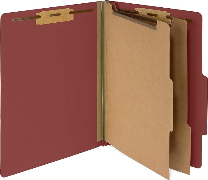 10 Red Classification Folders by BlueSummitSupplies