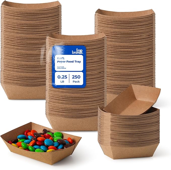 Fit Meal Prep [250 Pack 0.25 lb Paper Food Boats Heavy Duty Disposable Food by FMPBRANDS