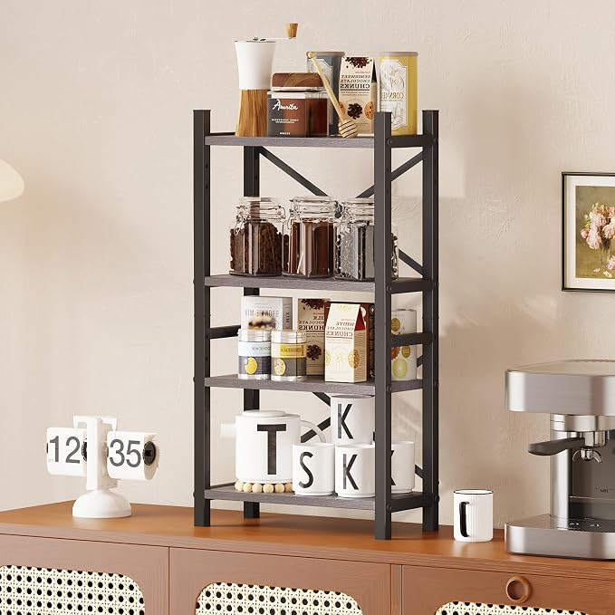 2-Pack Desktop Bookshelf, 4-Tier Stackable Narrow Bookcase, Adjustable - Image 7